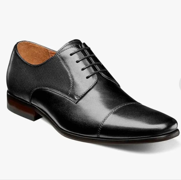 Florsheim Postino Cap Toe Oxford Mens Black Leather Dress Shoes Size 10.5 - Picture 1 of 15